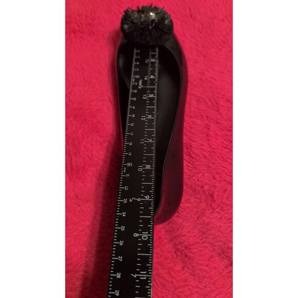 Tory Burch Black Jelly Ballet Flats Pom Pom Gem Embellished Shoes Women’s 7.5 - Picture 9 of 9